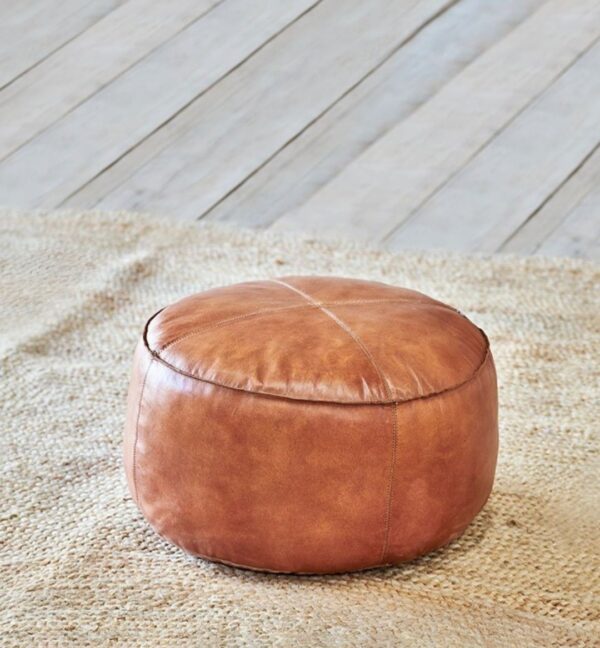 Leather Pouf