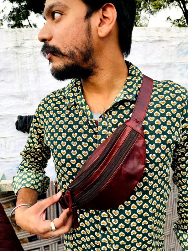 unisex Leather fanny pack