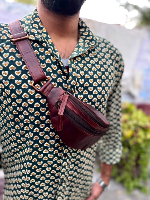 unisex Leather fanny pack