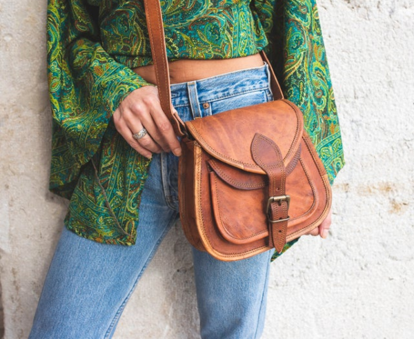 Leather sling bag